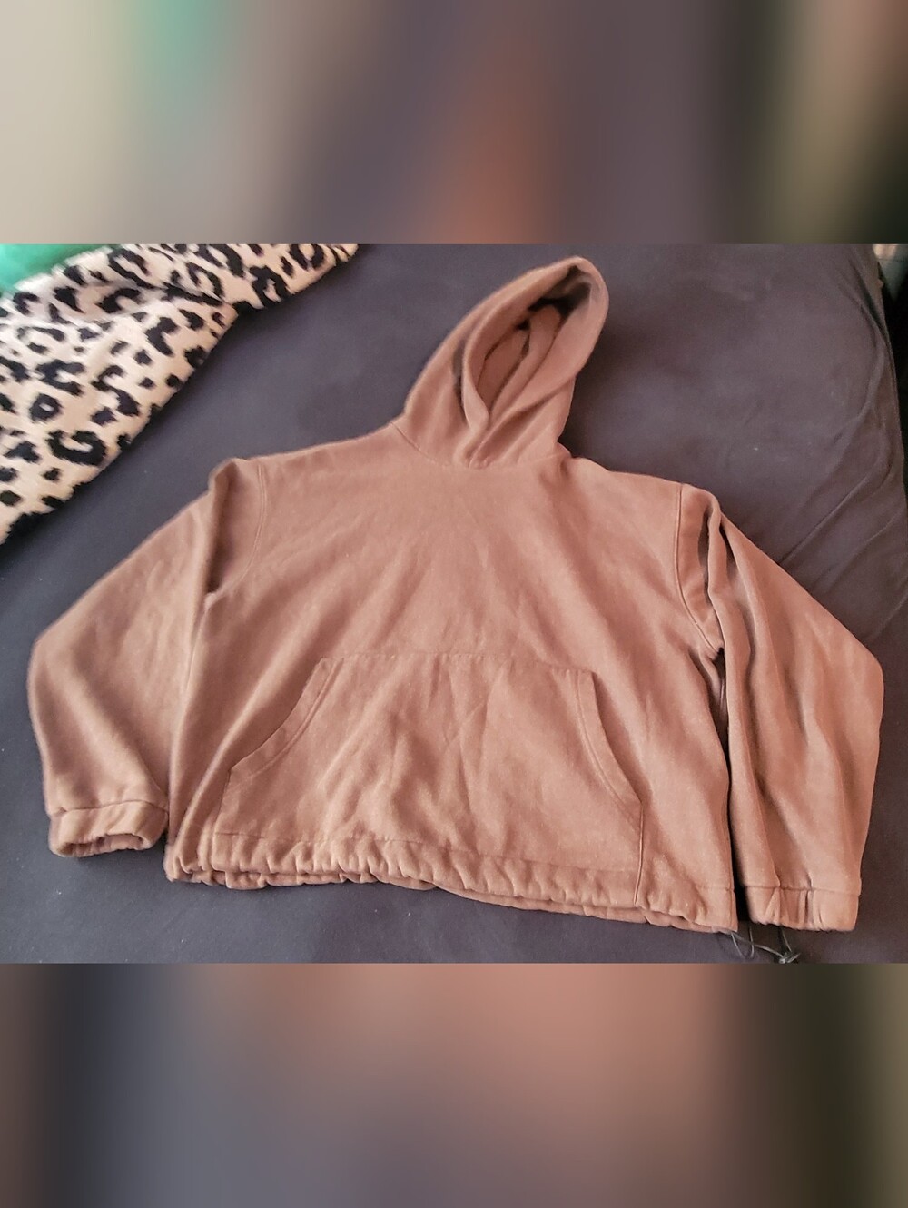 Women's Brown Hooded Sweatshirt Pullover